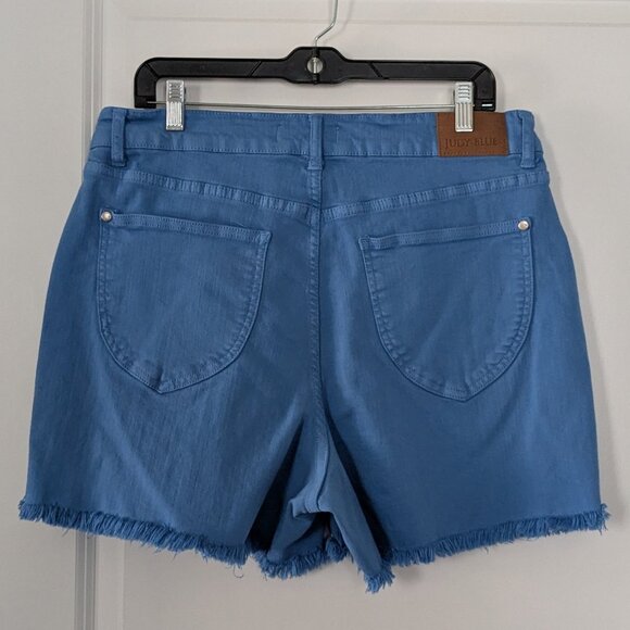 Judy Blue Shorts Women's 1XL Sky Blue Fray-Hem Garment Dyed Shield Pockets - Picture 4 of 16